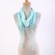1310 Blue scarf with white polka dots